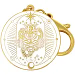 Breloc Dorje Drolo constelație, amuletă feng shui pentru protecție și energizare, metal alb 10 cm 