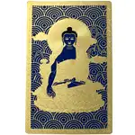 Card Buddha medicinei cu pasăre Garuda, amuleta pentru protectie boli, metal auriu suport inclus