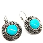 Cercei Turcoaz, piatra puterii, rotund 2 cm