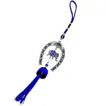 Clopoței de vânt potcoavă cu elefant și ochi protector, pentru protecția locuinței, talisman aducător de noroc