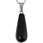 Pandantiv Onix, piatra siguranței și a încrederii, cristal natural în formă de picătură negru 30 cm 