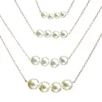 Colier perle multilayer, patru randuri de lantisoare cu perle albe