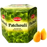 Conuri backflow parfumate Patchouli, 40 buc original HEM profesional, cu eliberare de fum, aroma orientală