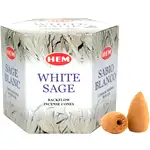 Conuri backflow parfumate Salvie 40 buc, original HEM professional White Sage efect cascada