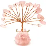 Copacei cristale Cuart Roz, pietre pentru dragoste si familie, 55 mm