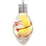 Globuri de Craciun led cu lumina si sac de iuta rustic cu zapada artificiala, 13 cm