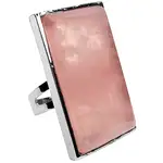 Inel Cuartz Roz, piatra 3 cm forma dreptunghiulară, reglabil