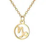 Capricorn, lantisor auriu cu pandantiv zodiac, bijuterie inox pentru dama si barbati