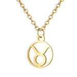 Taur, Lantisor auriu cu pandantiv zodiac, bijuterie inox cu semne zodiacale pentru dama si barbati