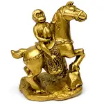 Maimuta pe cal cu piersica, obiect feng shui pentru promovare rapida in cariera si  succes in afaceri, statueta auriu