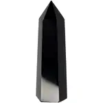 Obelisc cristal Obsidian, absoarbe energiile negative, turn decor, negru 8 - 12 cm, 60g