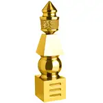 Pagoda 5 elemente, obiect feng shui cu rol puternic de protectie ghinion, metal auriu rezistent 15 cm