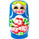 Matrioska, papusi rusesti nuanțe albastru mov 11 cm