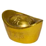 Pepita aurie din plastic, remediu feng shui pentru abundenta si prosperitate, dimensiune medie 50 mm