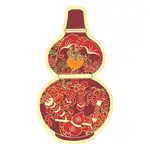Sticker 2024 pentru sănătate și abundență cu tărtăcuța Wu Lou, autocolant roșu 5 cm