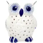 Bufnița lampa aromaterapie, porțelan alb albastru 12 cm