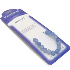 Set bratara Angelit cu felicitare personalizata, talisman impotriva necazurilor, pietre semipretioase rotunde 6 mm albastru