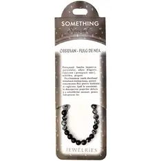 Set bratara Obsidian Fulg de Nea cu felicitare personalizata, piatra impotriva pericolelor, pietre semipretioase rotunde negru cu alb