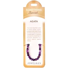 Set bratara agate naturale mov cu felicitare personalizata, pietre pentru eliberare de atasamente, femei barbati, elastica piatra 6 mm
