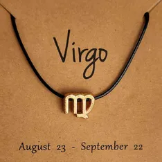 Bratari snur zodia Fecioara,  17-32 cm reglabila, negru