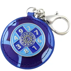 Breloc Suma de 10, amuletă feng shui de multiplicare noroc, metal solid de calitate albastru 12 cm
