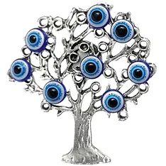 Magnet frigider copacei decorativi ochi magic, popular ca ochiul Horus simbol de protectie, 5 cm argintiu