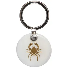 Zodia Rac breloc chei, pandantiv sidef alb personalizat cu semn zodiacal, 30 mm