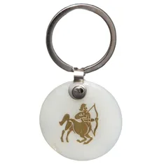 Zodia Săgetător breloc, pandantiv sidef alb personalizat cu semn zodiacal, 30 mm