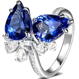 Inel 2 pietre cuart Saphire