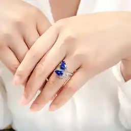 Inel 2 pietre cuart Saphire