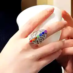 Inel lung pietre 7 chakre