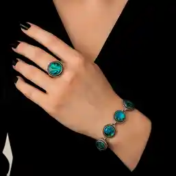 Set brățară și inel piatra Nacru