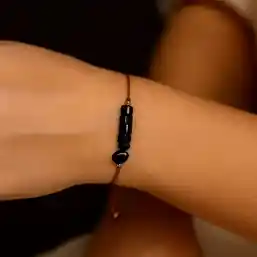 Brățară șnur obsidian