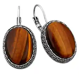 Cercei cu piatră semiprețioasă Ochi de tigru