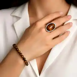 Set brățară și inel Ochi de Tigru