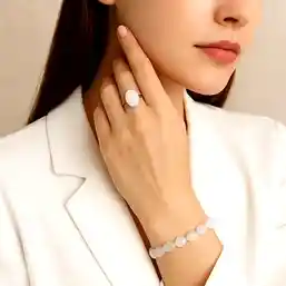 Set brățară și inel Piatra Lunii ajustabile