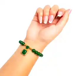 Brățară jad verde cu medalion