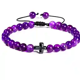 Brățară Ametist cu cruciuliță Hematit