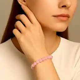 Set Bratara Cuart roz cu felicitare personalizata