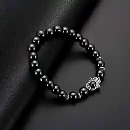 Bratara piatra Hematit cu mana Fatimei