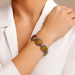 Bratara 6 pietre Ochi de Tigru forma patrat