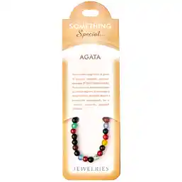 Set bratara Agata multicolor cu felicitare personalizata