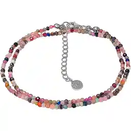 Brățară dublă turmalină cu lanț argint 925