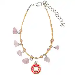 Brățară Boho Cuarț roz cu ideograma prosperității