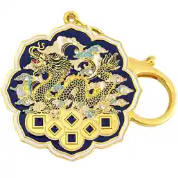 Breloc Dragon Celest pe pat de monezi