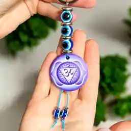 Breloc semnul OM si ochi turcesc albastru