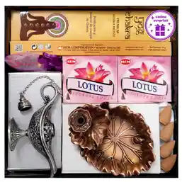 Cadou pentru armonie și intelepciune: set lotus și lampa Aladin