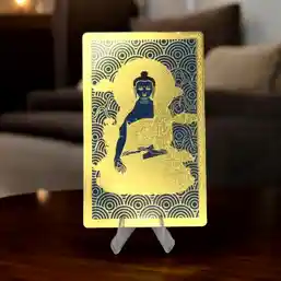 Card Buddha medicinei cu pasăre Garuda