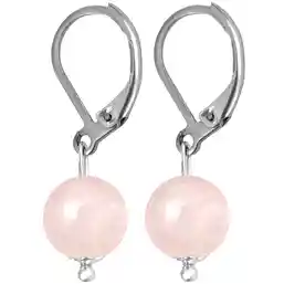 Cercei piatră cuarț roz