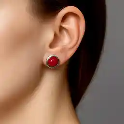 Cercei mici piatra calcedonia fuxia